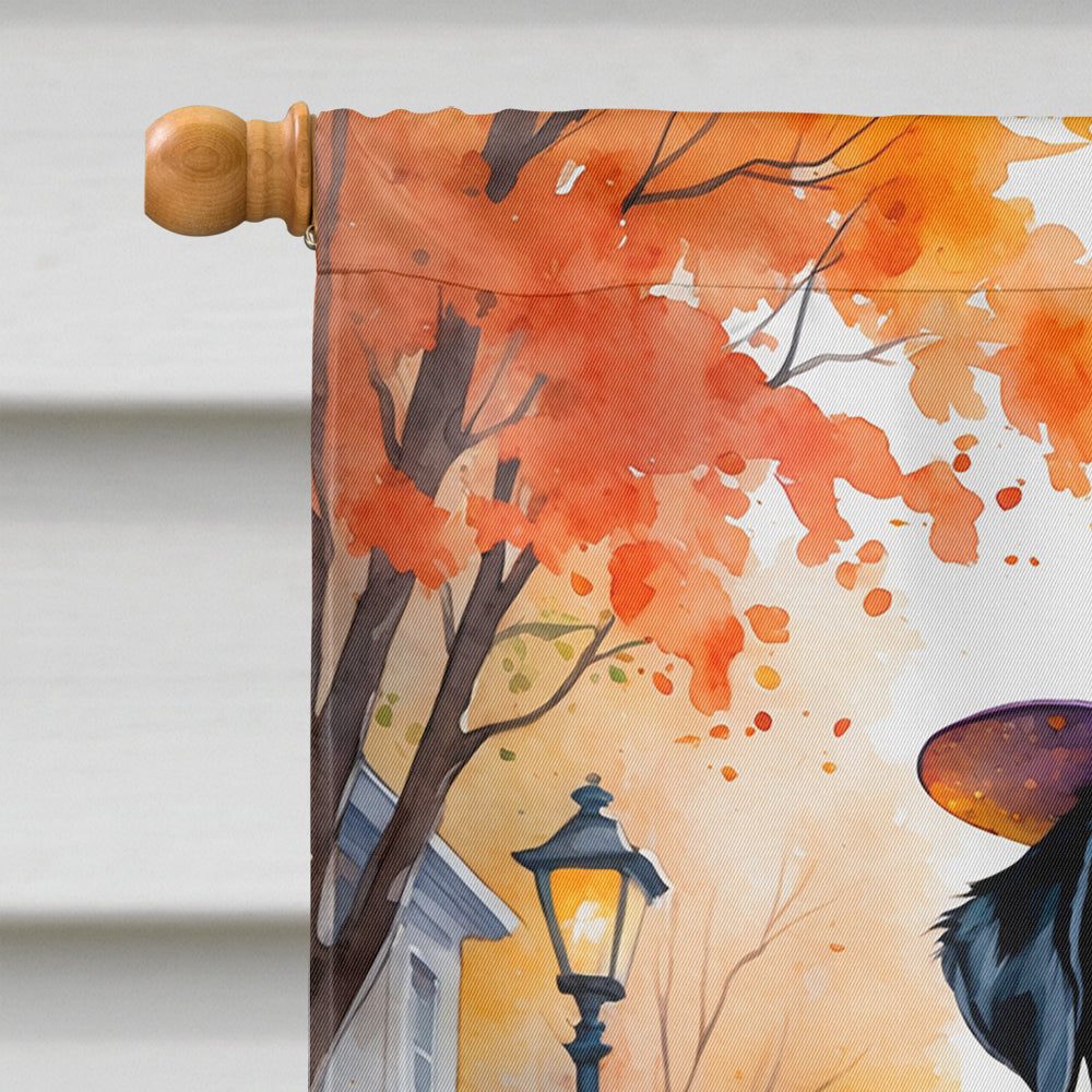 Black Labrador Retriever Halloween Trick or Treat House Flag 28x40 Porch Sleeve Pole Decorative Outside Yard Banner Artwork Wall Hanging, Polyester