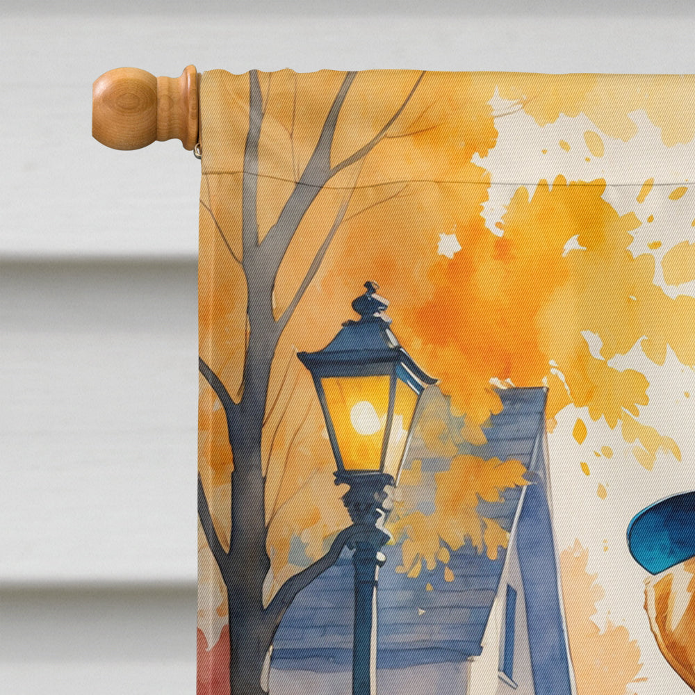 Yellow Labrador Retriever Halloween Trick or Treat House Flag 28x40 Porch Sleeve Pole Decorative Outside Yard Banner Artwork Wall Hanging, Polyester