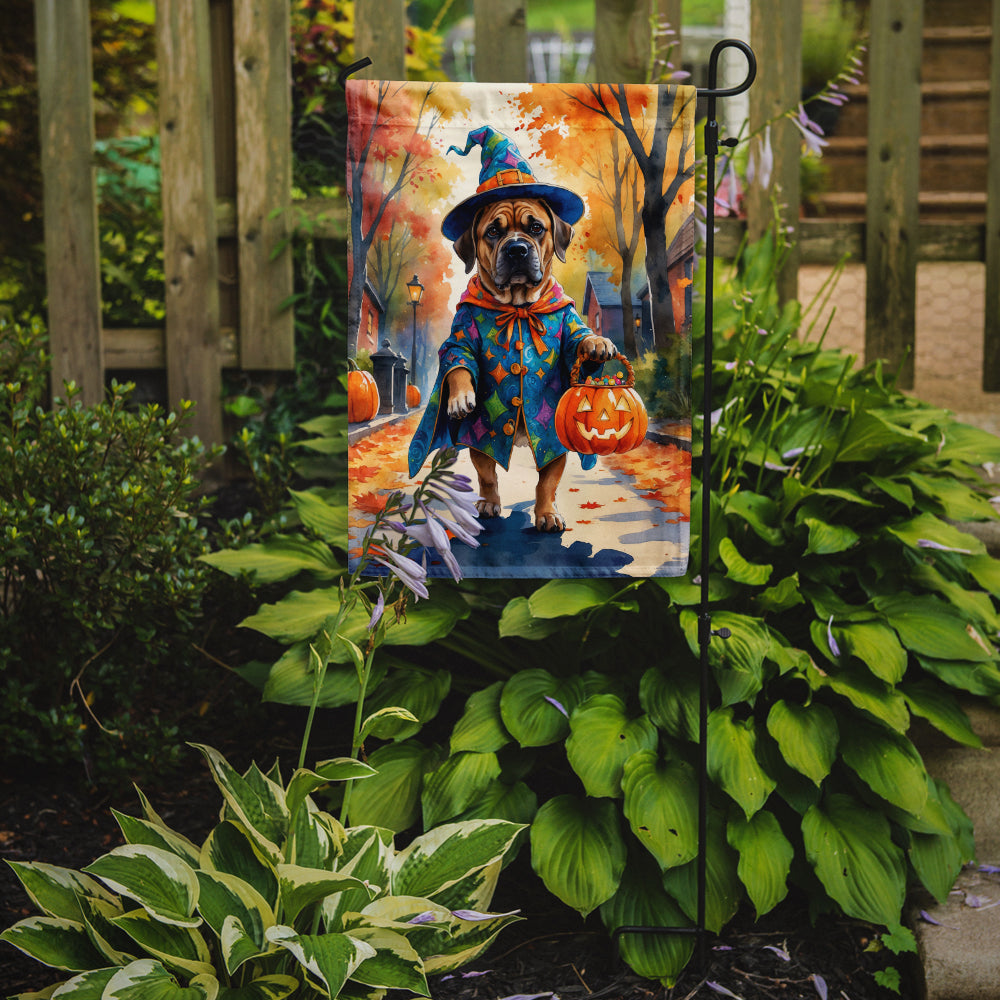 Mastiff Halloween Trick or Treat Garden Flag Mailbox Decorative Yard Banner Outside Patio Artwork for Flower Beds, Garden Size, Multicolor