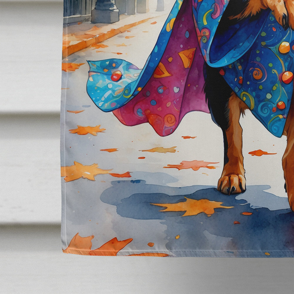 Miniature Pinscher Halloween Trick or Treat House Flag 28x40 Porch Sleeve Pole Decorative Outside Yard Banner Artwork Wall Hanging, Polyester