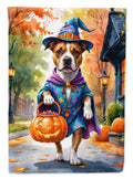 Pit Bull Terrier Halloween Trick or Treat Garden Flag Mailbox Decorative Yard Banner Outside Patio Artwork for Flower Beds, Garden Size, Multicolor