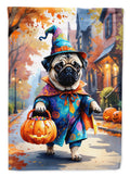 Pug Halloween Trick or Treat Garden Flag Mailbox Decorative Yard Banner Outside Patio Artwork for Flower Beds, Garden Size, Multicolor
