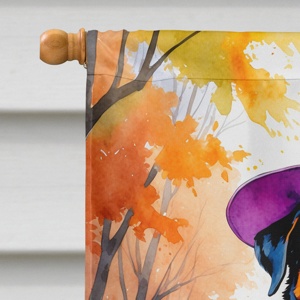 Rottweiler Halloween Trick or Treat House Flag 28x40 Porch Sleeve Pole Decorative Outside Yard Banner Artwork Wall Hanging, Polyester