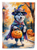 Siberian Husky Halloween Trick or Treat Garden Flag Mailbox Decorative Yard Banner Outside Patio Artwork for Flower Beds, Garden Size, Multicolor