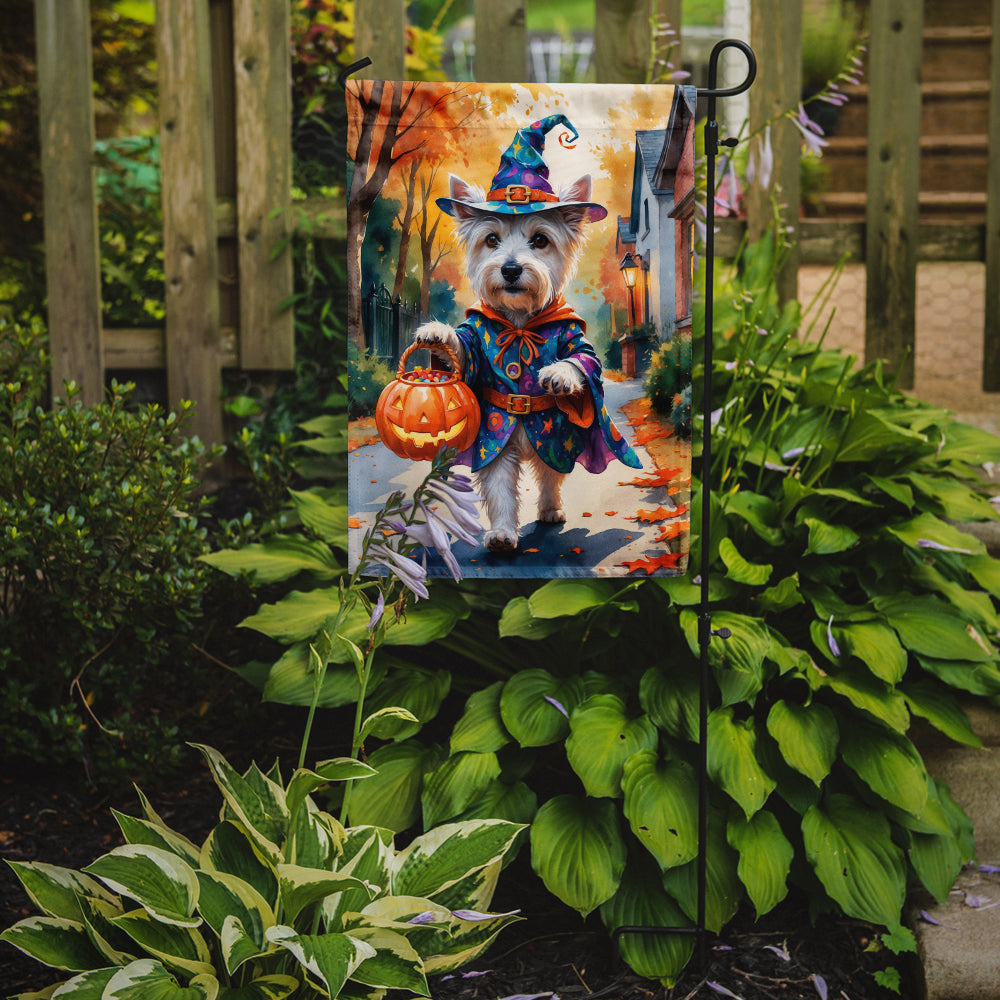 Westie Halloween Trick or Treat Garden Flag Mailbox Decorative Yard Banner Outside Patio Artwork for Flower Beds, Garden Size, Multicolor