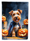 Airedale Terrier Puppy Halloween Garden Flag Mailbox Decorative Yard Banner Outside Patio Artwork for Flower Beds, Garden Size, Multicolor