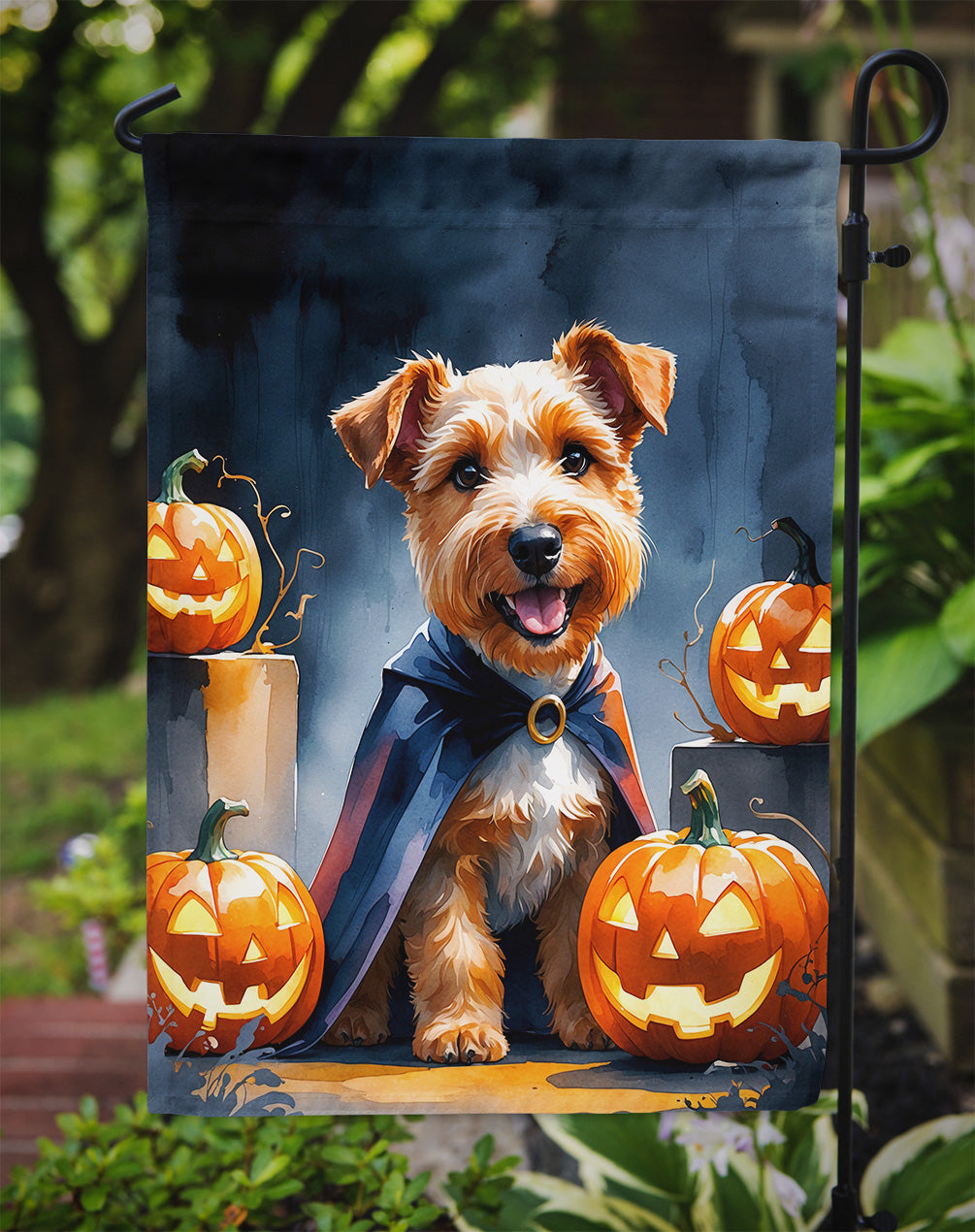 Airedale Terrier Puppy Halloween Garden Flag Mailbox Decorative Yard Banner Outside Patio Artwork for Flower Beds, Garden Size, Multicolor