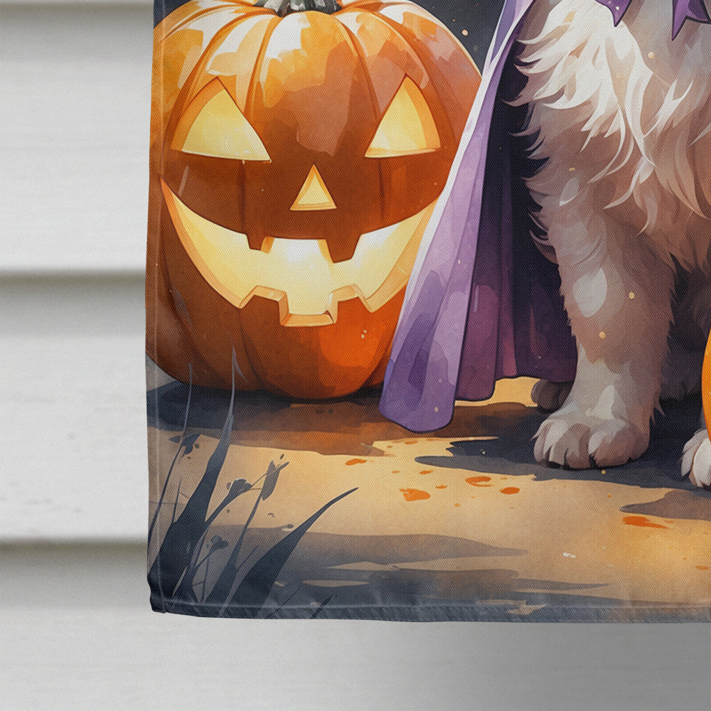 American Eskimo Puppy Halloween House Flag 28x40 Porch Sleeve Pole Decorative Outside Yard Banner Artwork Wall Hanging, Polyester