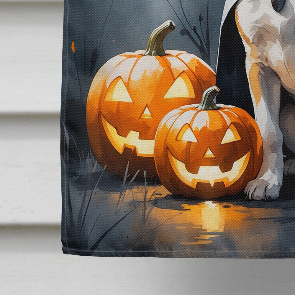 Basenji Puppy Halloween House Flag 28x40 Porch Sleeve Pole Decorative Outside Yard Banner Artwork Wall Hanging, Polyester