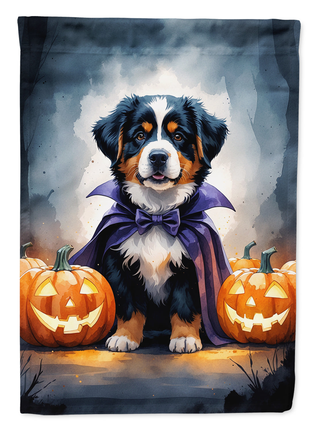 Bernese Mountain Dog Puppy Halloween Garden Flag Mailbox Decorative Yard Banner Outside Patio Artwork for Flower Beds, Garden Size, Multicolor