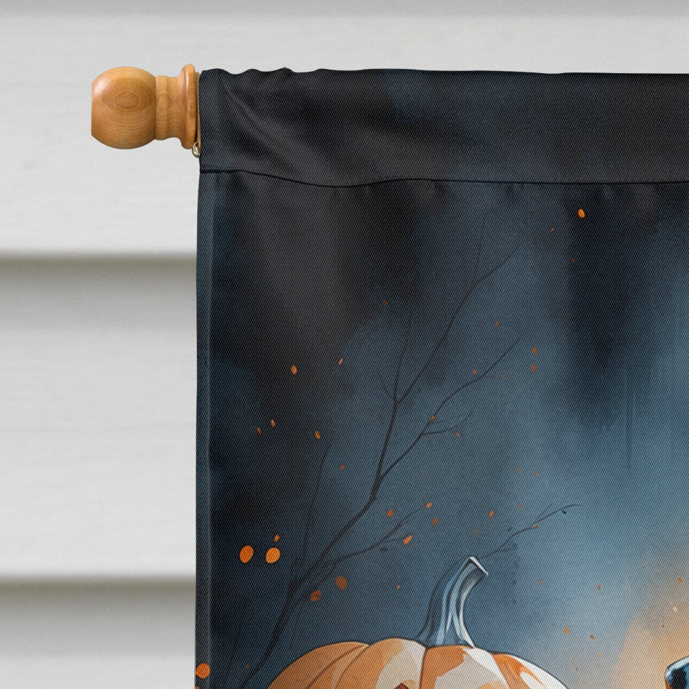 Doberman Pinscher Puppy Halloween House Flag 28x40 Porch Sleeve Pole Decorative Outside Yard Banner Artwork Wall Hanging, Polyester