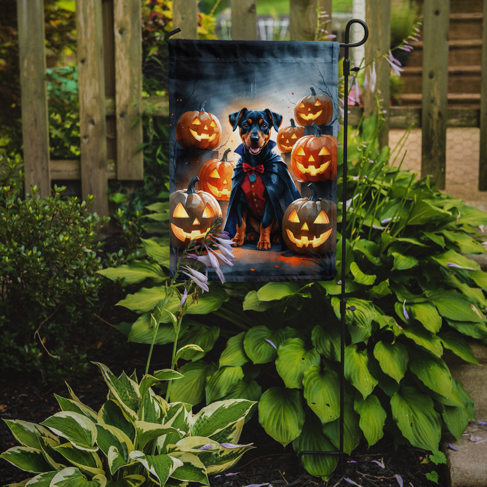 Doberman Pinscher Puppy Halloween Garden Flag Mailbox Decorative Yard Banner Outside Patio Artwork for Flower Beds, Garden Size, Multicolor