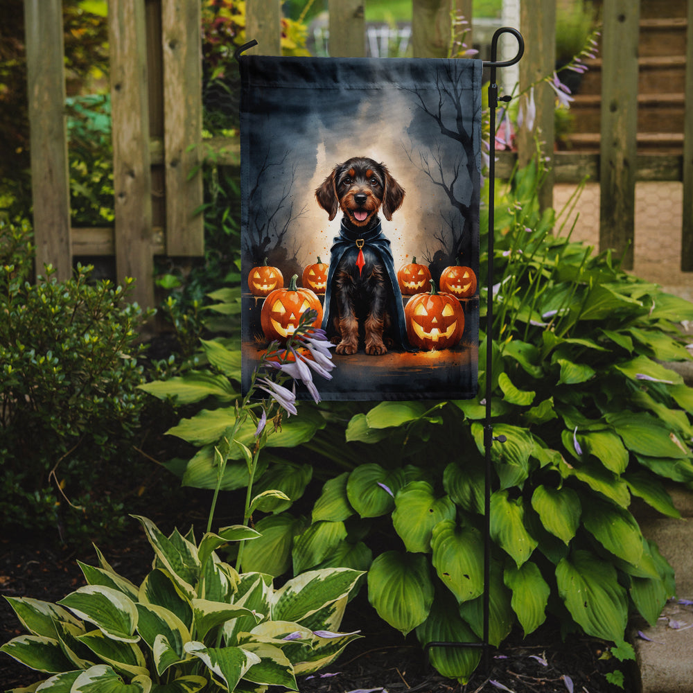German Wirehaired Pointer Puppy Halloween Garden Flag Mailbox Decorative Yard Banner Outside Patio Artwork for Flower Beds, Garden Size, Multicolor