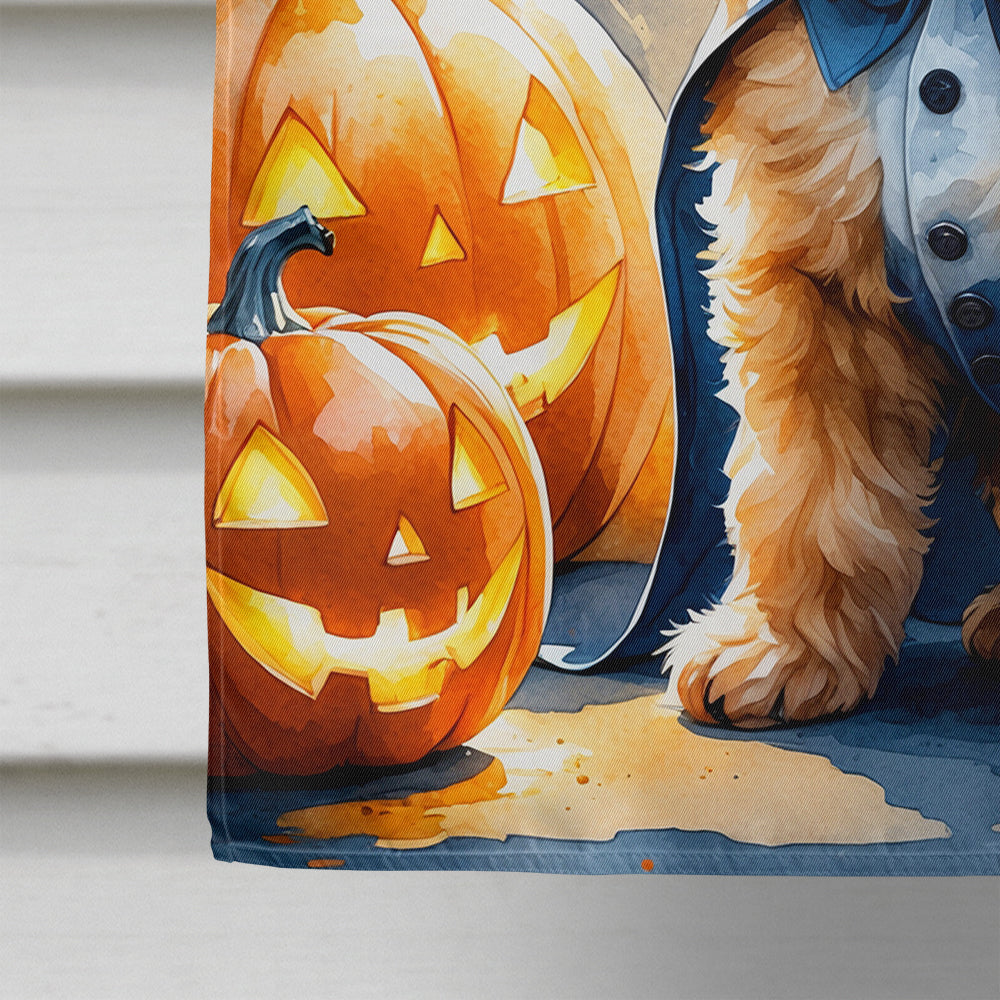 Goldendoodle Puppy Halloween House Flag 28x40 Porch Sleeve Pole Decorative Outside Yard Banner Artwork Wall Hanging, Polyester