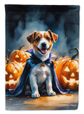 Jack Russell Terrier Puppy Halloween House Flag 28x40 Porch Sleeve Pole Decorative Outside Yard Banner Artwork Wall Hanging, Polyester