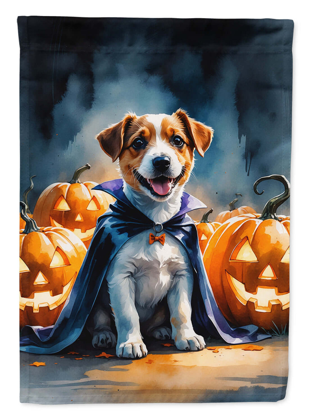 Jack Russell Terrier Puppy Halloween Garden Flag Mailbox Decorative Yard Banner Outside Patio Artwork for Flower Beds, Garden Size, Multicolor