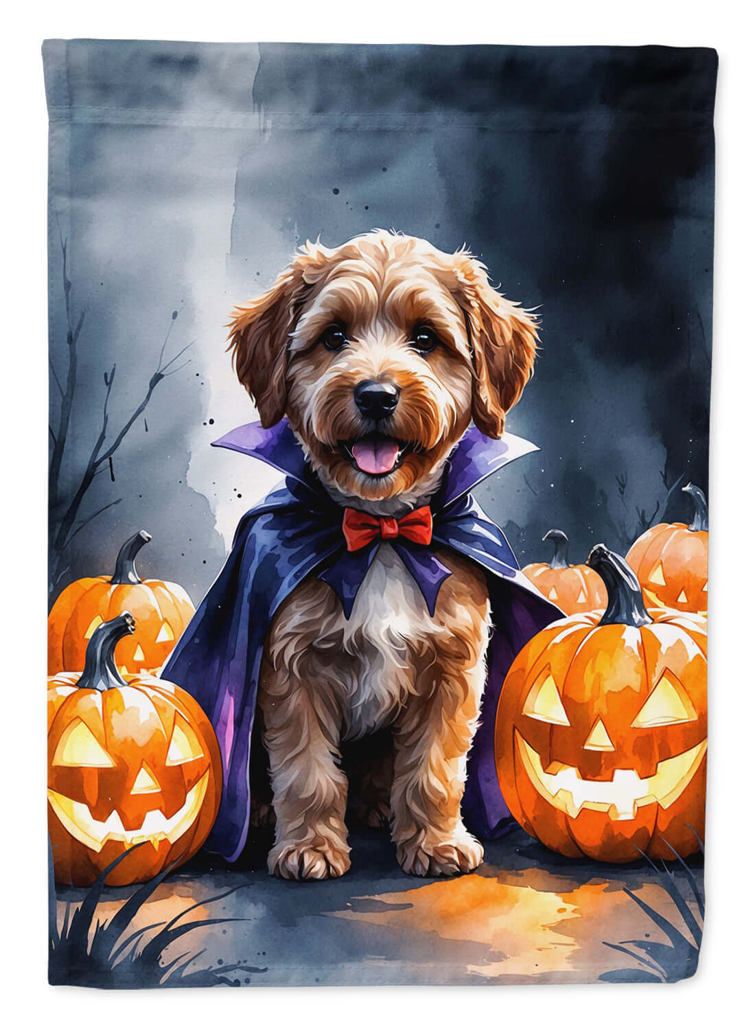 Chocolate Labradoodle Puppy Halloween Garden Flag Mailbox Decorative Yard Banner Outside Patio Artwork for Flower Beds, Garden Size, Multicolor