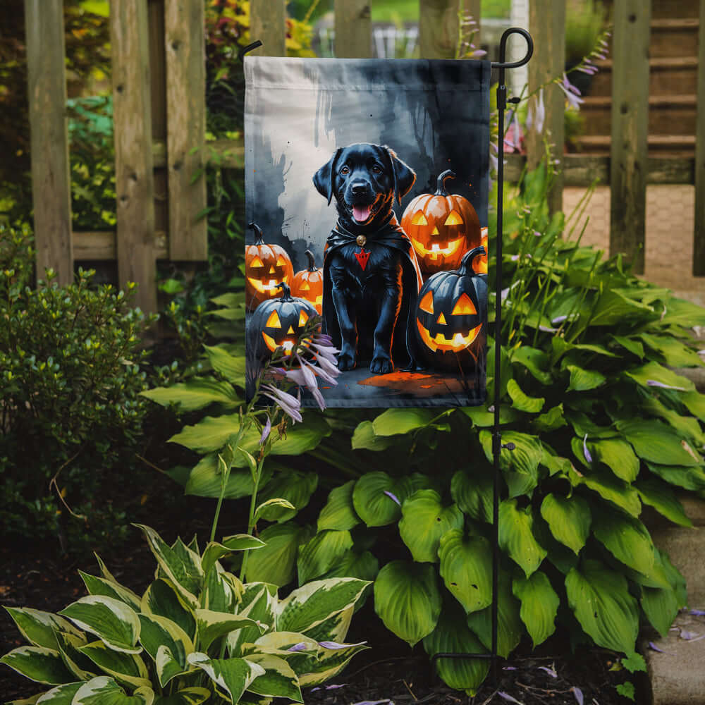 Black Labrador Retriever Puppy Halloween Garden Flag Mailbox Decorative Yard Banner Outside Patio Artwork for Flower Beds, Garden Size, Multicolor