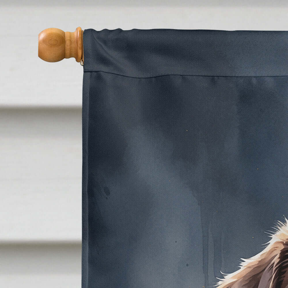 Chocolate Labrador Retriever Puppy Halloween House Flag 28x40 Porch Sleeve Pole Decorative Outside Yard Banner Artwork Wall Hanging, Polyester