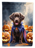 Chocolate Labrador Retriever Puppy Halloween Garden Flag Mailbox Decorative Yard Banner Outside Patio Artwork for Flower Beds, Garden Size, Multicolor