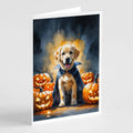 Yellow Labrador Retriever Puppy Halloween Greeting Cards Pack of 8 Blank Cards with Envelopes Whimsical A7 Size 5x7