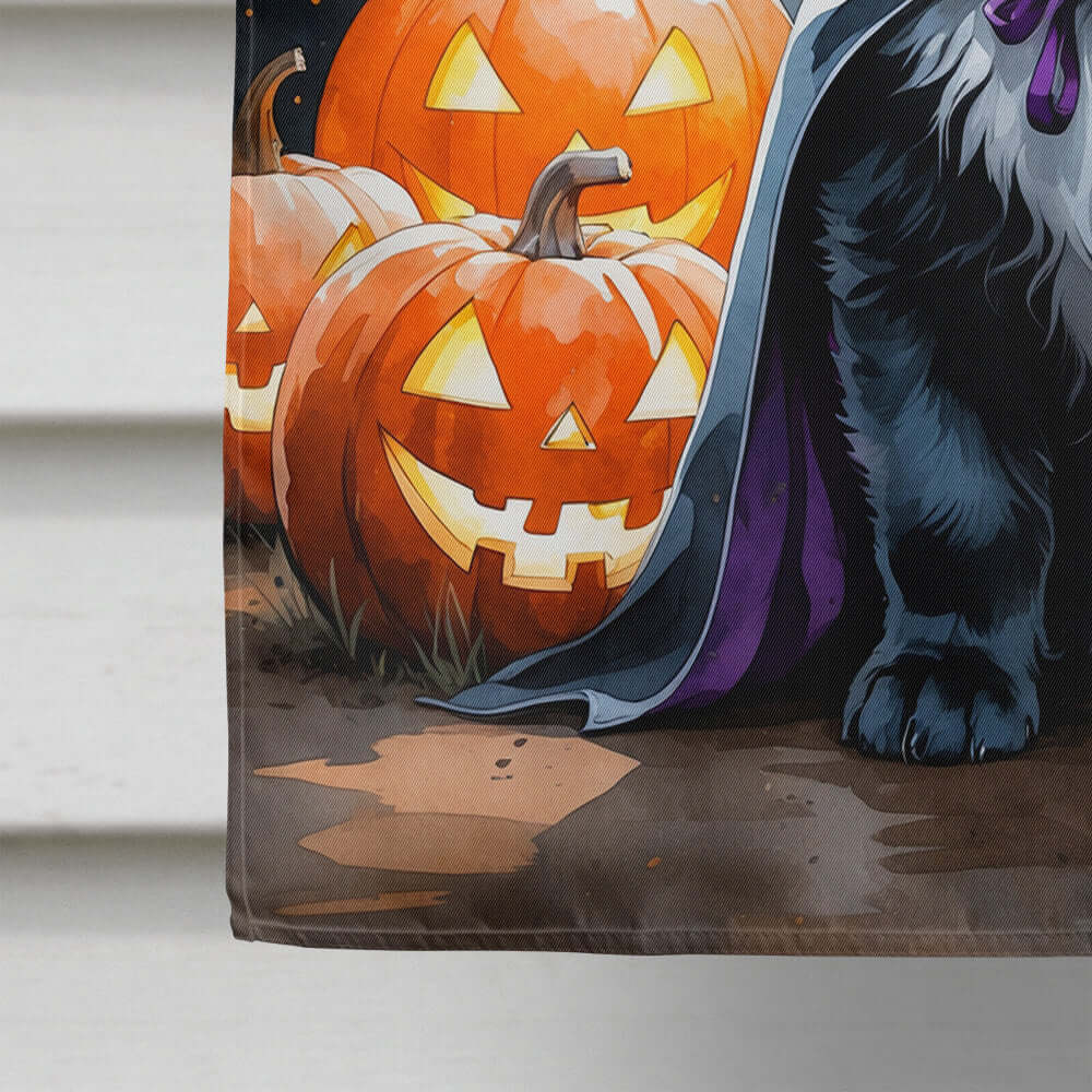 Newfoundland Puppy Halloween House Flag 28x40 Porch Sleeve Pole Decorative Outside Yard Banner Artwork Wall Hanging, Polyester