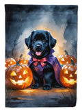 Black Newfoundland Puppy Halloween Garden Flag Mailbox Decorative Yard Banner Outside Patio Artwork for Flower Beds, Garden Size, Multicolor