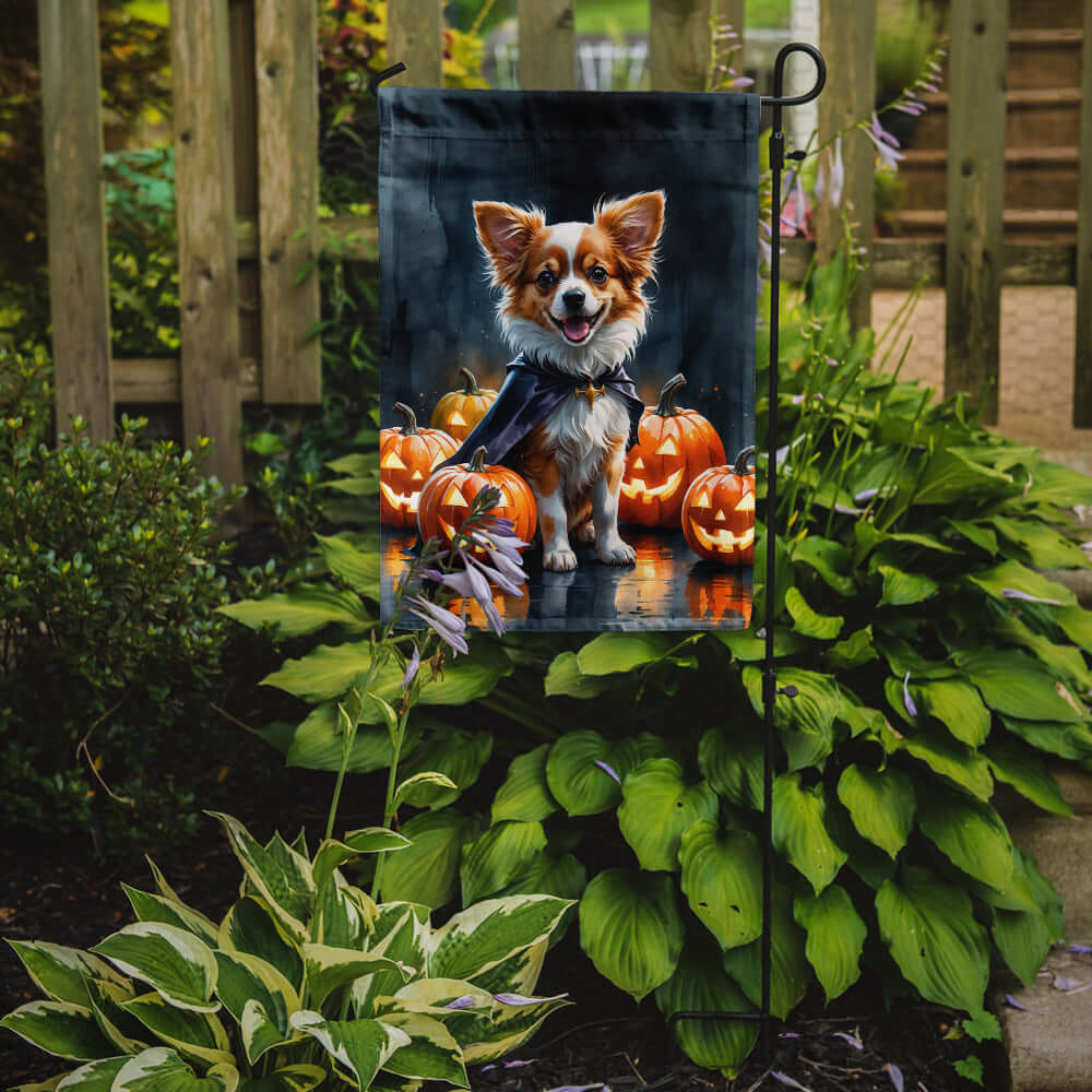Papillon Puppy Halloween Garden Flag Mailbox Decorative Yard Banner Outside Patio Artwork for Flower Beds, Garden Size, Multicolor