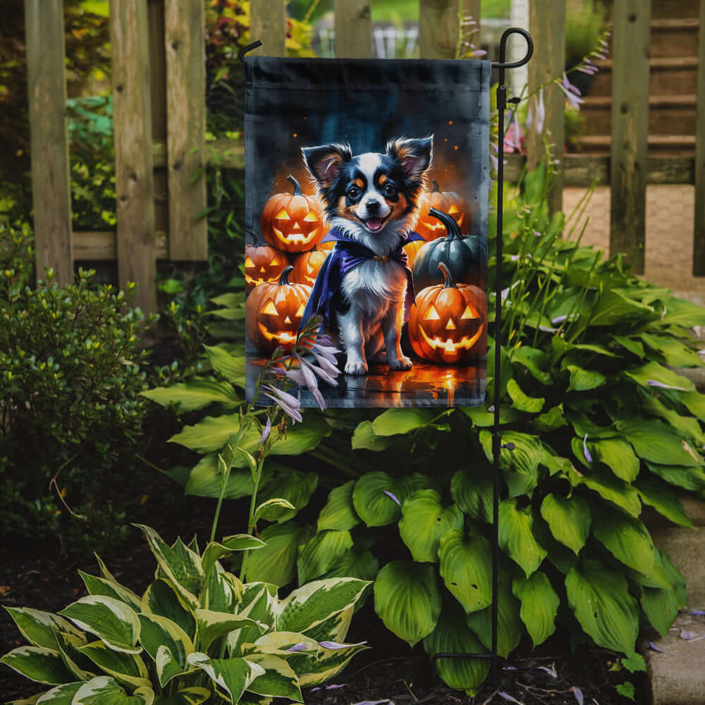 Tricolor Papillon Puppy Halloween Garden Flag Mailbox Decorative Yard Banner Outside Patio Artwork for Flower Beds, Garden Size, Multicolor