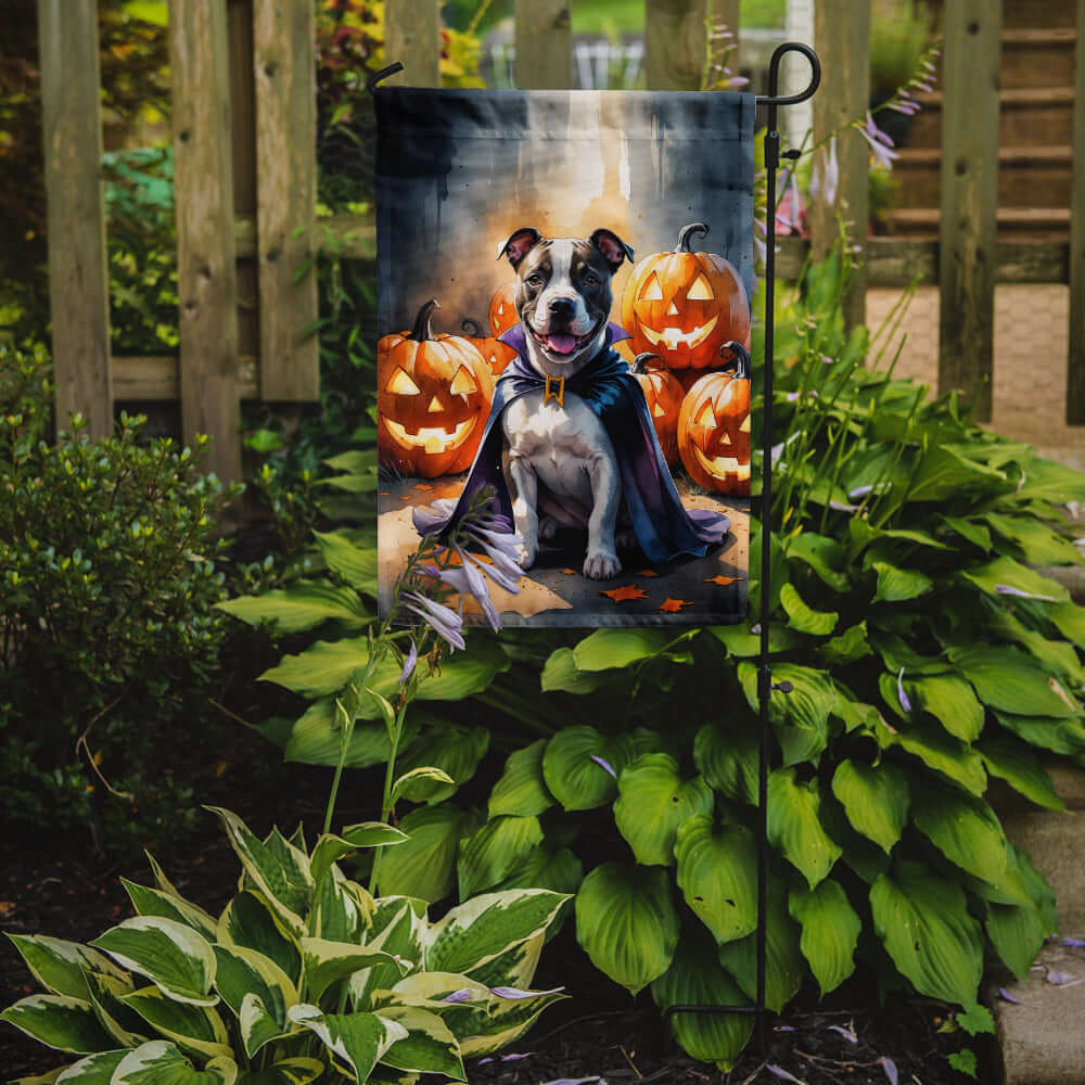 Pit Bull Terrier Puppy Halloween Garden Flag Mailbox Decorative Yard Banner Outside Patio Artwork for Flower Beds, Garden Size, Multicolor