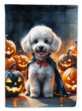 White Poodle Puppy Halloween Garden Flag Mailbox Decorative Yard Banner Outside Patio Artwork for Flower Beds, Garden Size, Multicolor