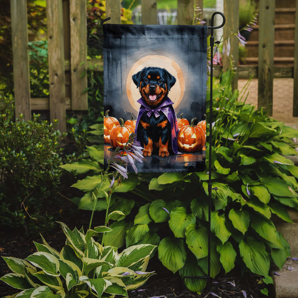 Rottweiler Puppy Halloween Garden Flag Mailbox Decorative Yard Banner Outside Patio Artwork for Flower Beds, Garden Size, Multicolor