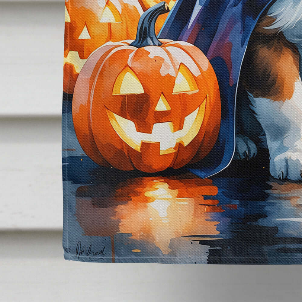 Saint Bernard Puppy Halloween House Flag 28x40 Porch Sleeve Pole Decorative Outside Yard Banner Artwork Wall Hanging, Polyester