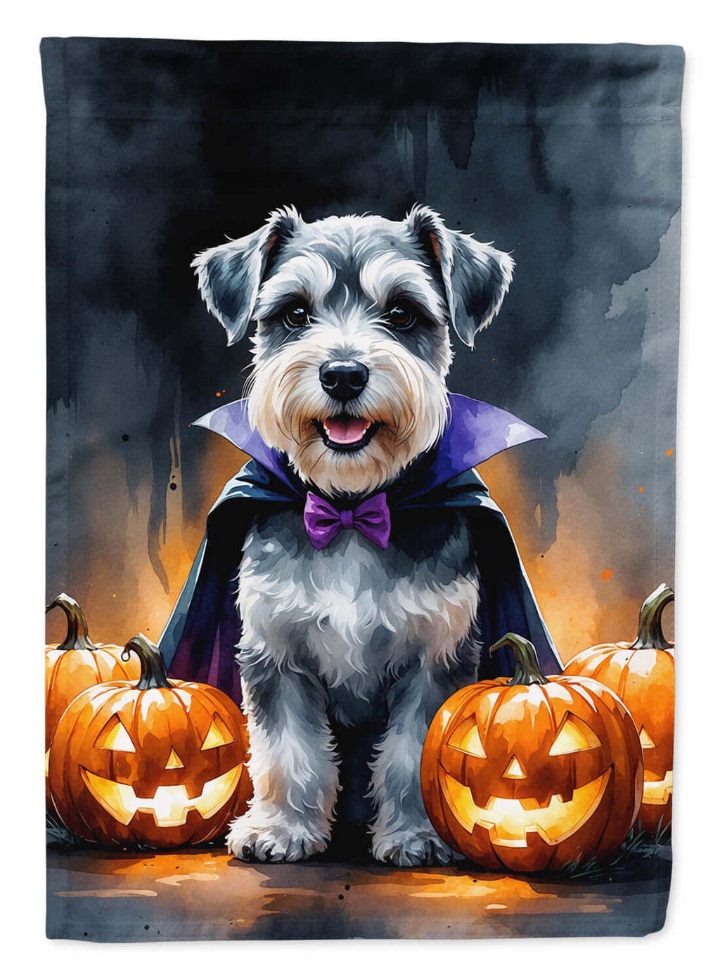 Schnauzer Puppy Halloween Garden Flag Mailbox Decorative Yard Banner Outside Patio Artwork for Flower Beds, Garden Size, Multicolor