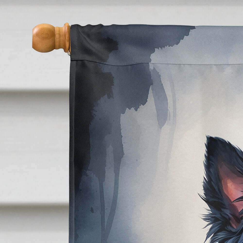 Scottish Terrier Puppy Halloween House Flag 28x40 Porch Sleeve Pole Decorative Outside Yard Banner Artwork Wall Hanging, Polyester