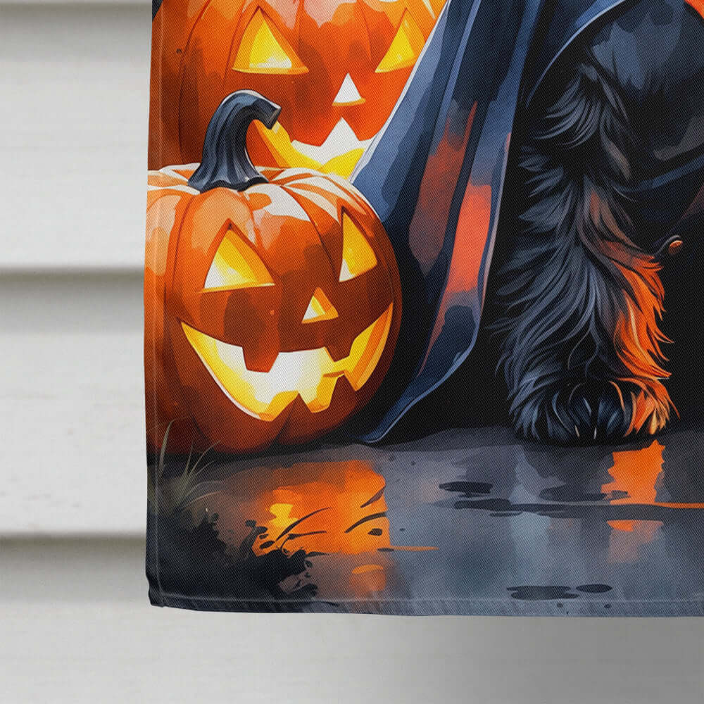 Scottish Terrier Puppy Halloween House Flag 28x40 Porch Sleeve Pole Decorative Outside Yard Banner Artwork Wall Hanging, Polyester