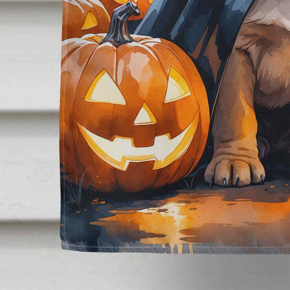 Shar Pei Puppy Halloween House Flag 28x40 Porch Sleeve Pole Decorative Outside Yard Banner Artwork Wall Hanging, Polyester