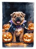 Shar Pei Puppy Halloween Garden Flag Mailbox Decorative Yard Banner Outside Patio Artwork for Flower Beds, Garden Size, Multicolor