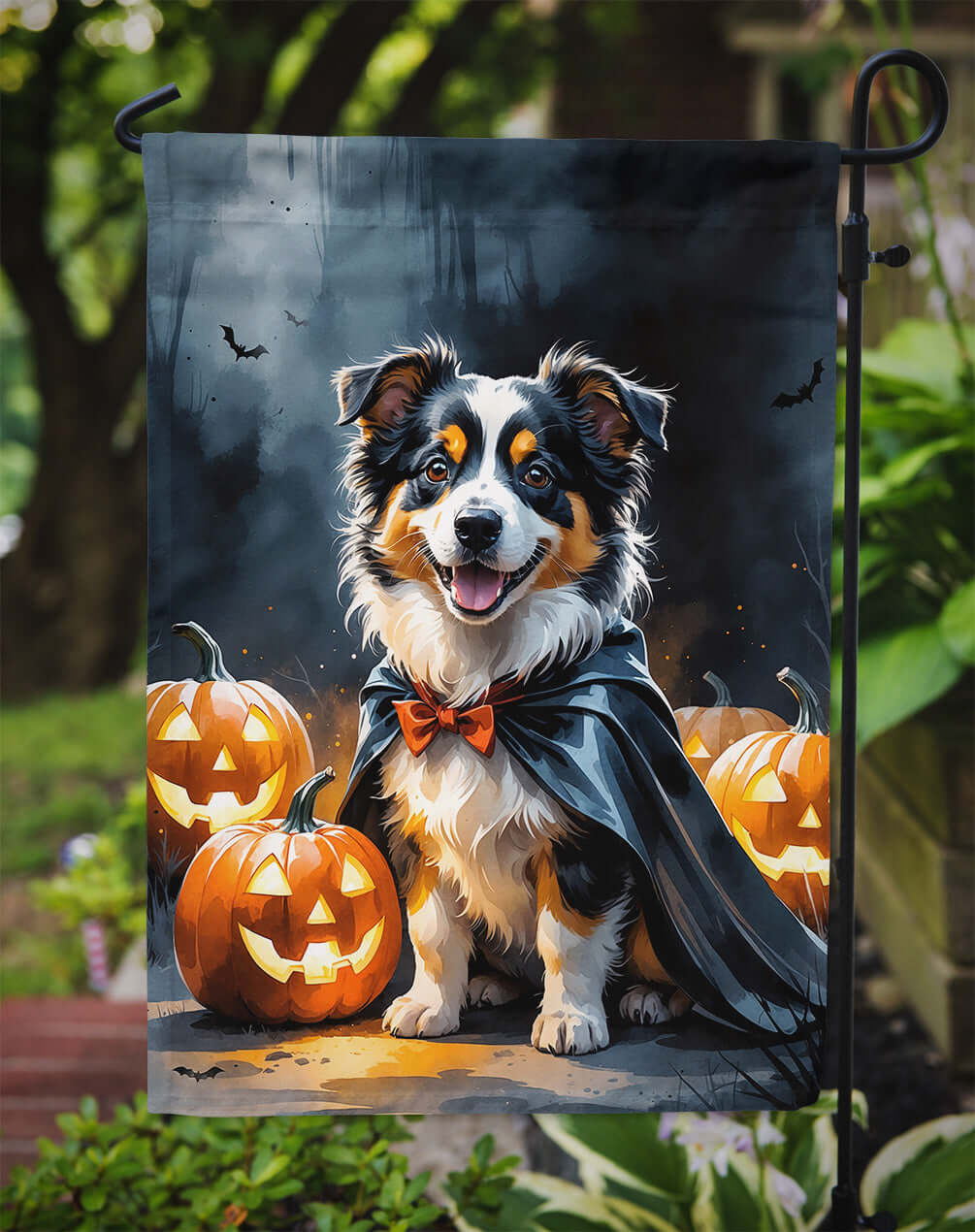 Sheltie Puppy Halloween Garden Flag Mailbox Decorative Yard Banner Outside Patio Artwork for Flower Beds, Garden Size, Multicolor
