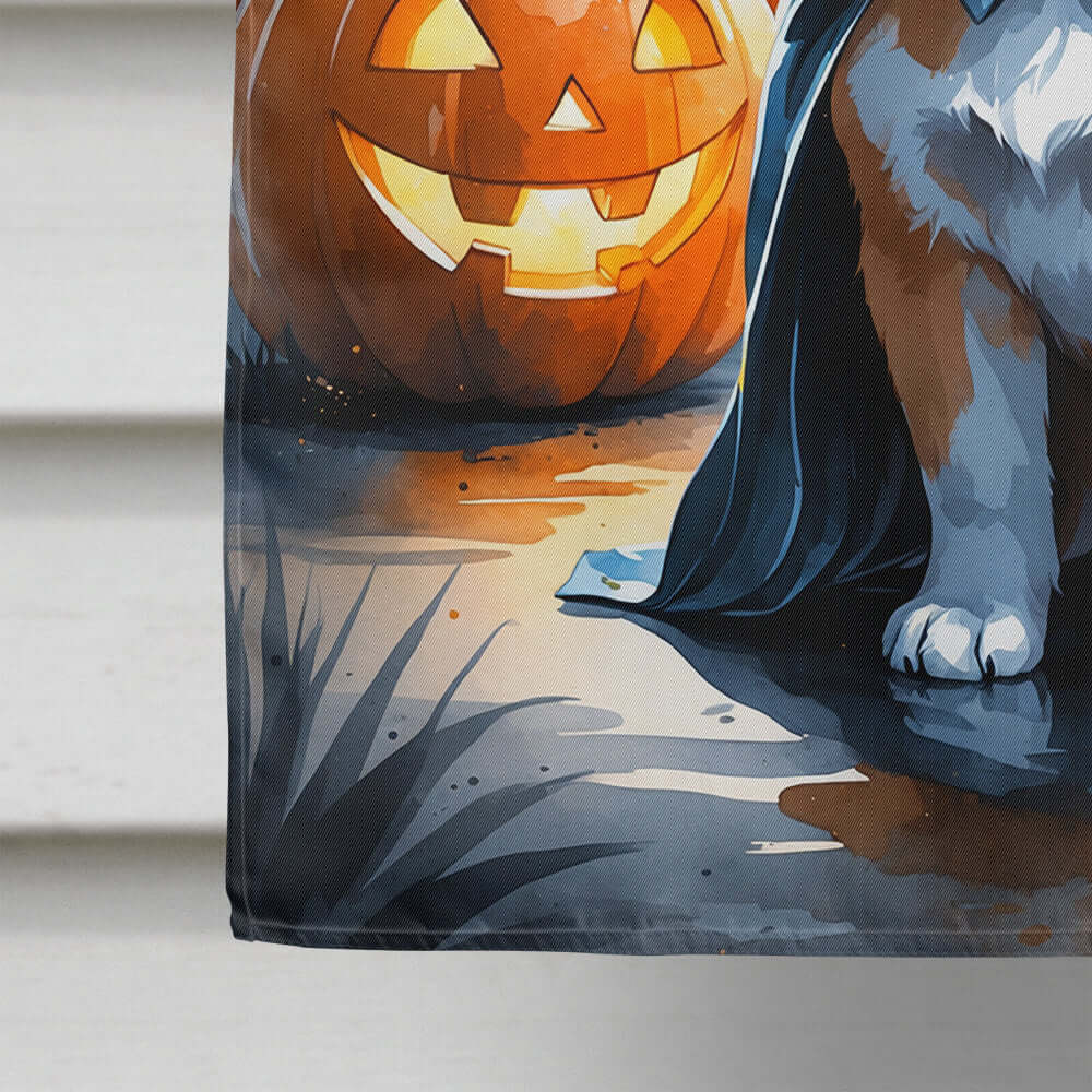 Shiba Inu Puppy Halloween House Flag 28x40 Porch Sleeve Pole Decorative Outside Yard Banner Artwork Wall Hanging, Polyester