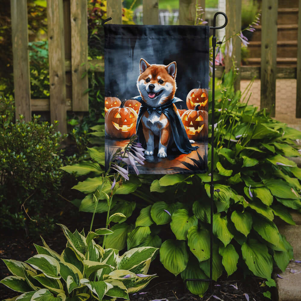 Shiba Inu Puppy Halloween Garden Flag Mailbox Decorative Yard Banner Outside Patio Artwork for Flower Beds, Garden Size, Multicolor