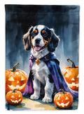 Welsh Springer Spaniel Puppy Halloween Garden Flag Mailbox Decorative Yard Banner Outside Patio Artwork for Flower Beds, Garden Size, Multicolor