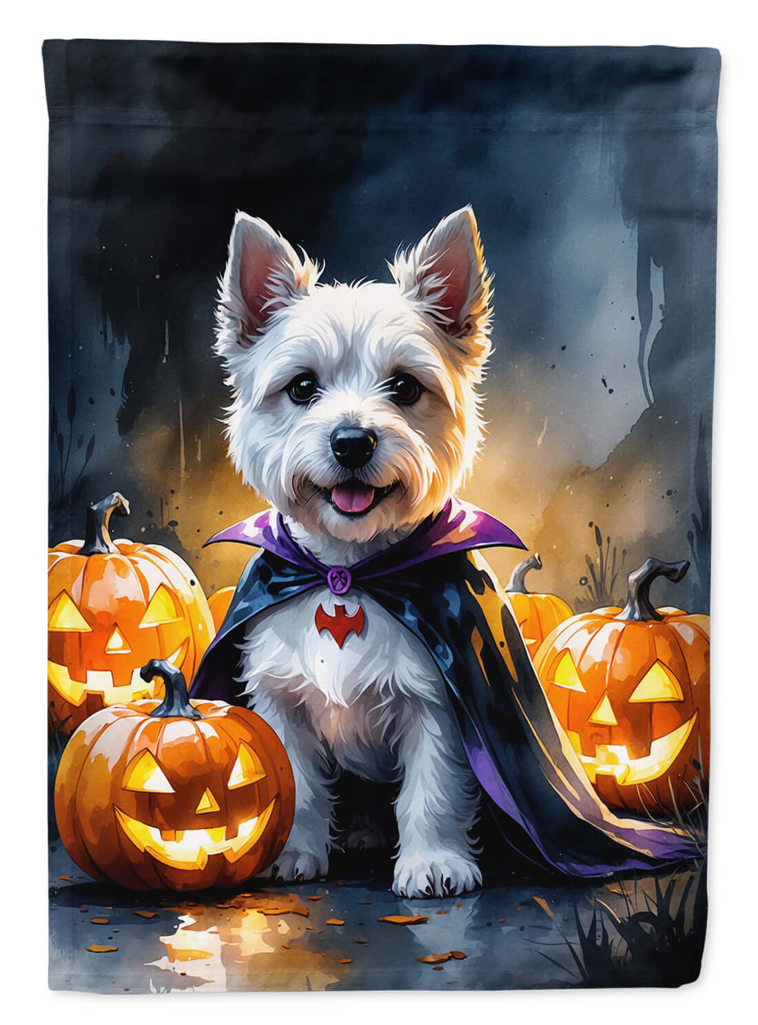 Westie Spaniel Puppy Halloween Garden Flag Mailbox Decorative Yard Banner Outside Patio Artwork for Flower Beds, Garden Size, Multicolor