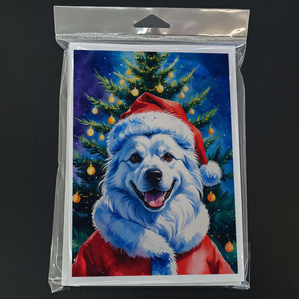 American Eskimo Christmas Greeting Cards Pack of 8 Blank Cards with Envelopes Whimsical A7 Size 5x7