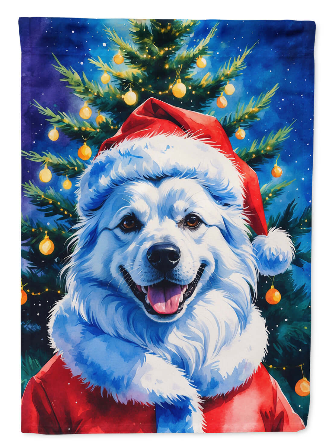 American Eskimo Christmas Garden Flag Mailbox Decorative Yard Banner Outside Patio Artwork for Flower Beds, Garden Size, Multicolor