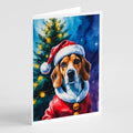 Beagle Christmas Greeting Cards Pack of 8 Blank Cards with Envelopes Whimsical A7 Size 5x7