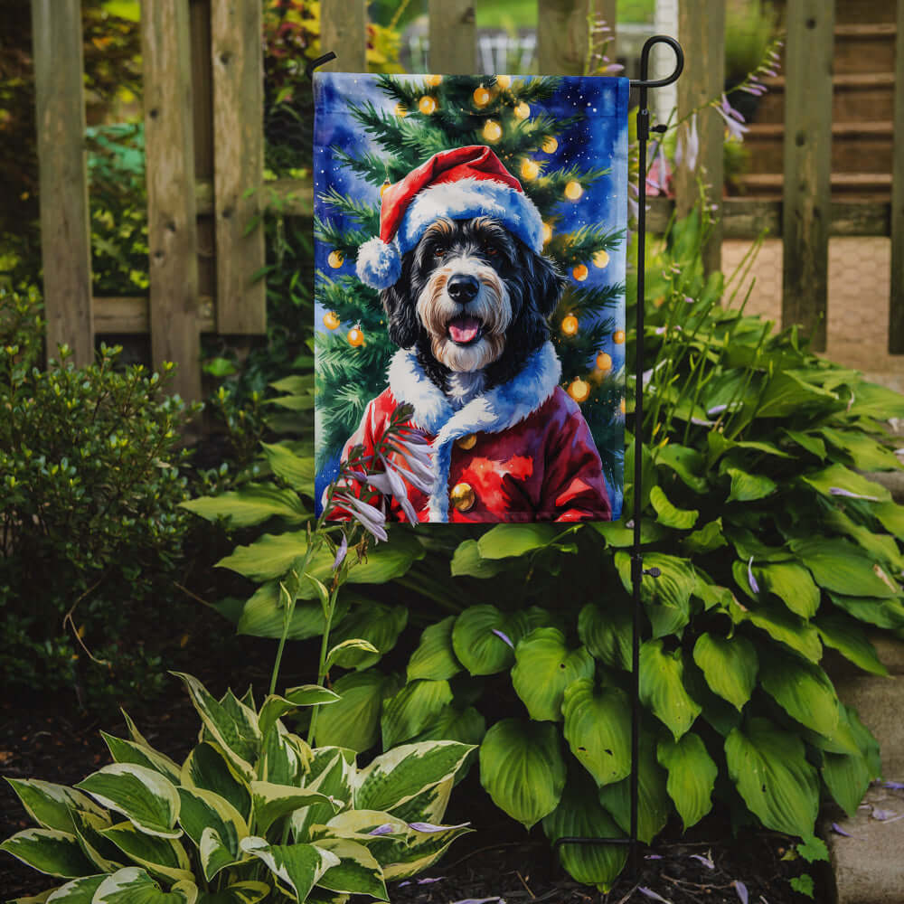 Bernedoodle Christmas Garden Flag Mailbox Decorative Yard Banner Outside Patio Artwork for Flower Beds, Garden Size, Multicolor