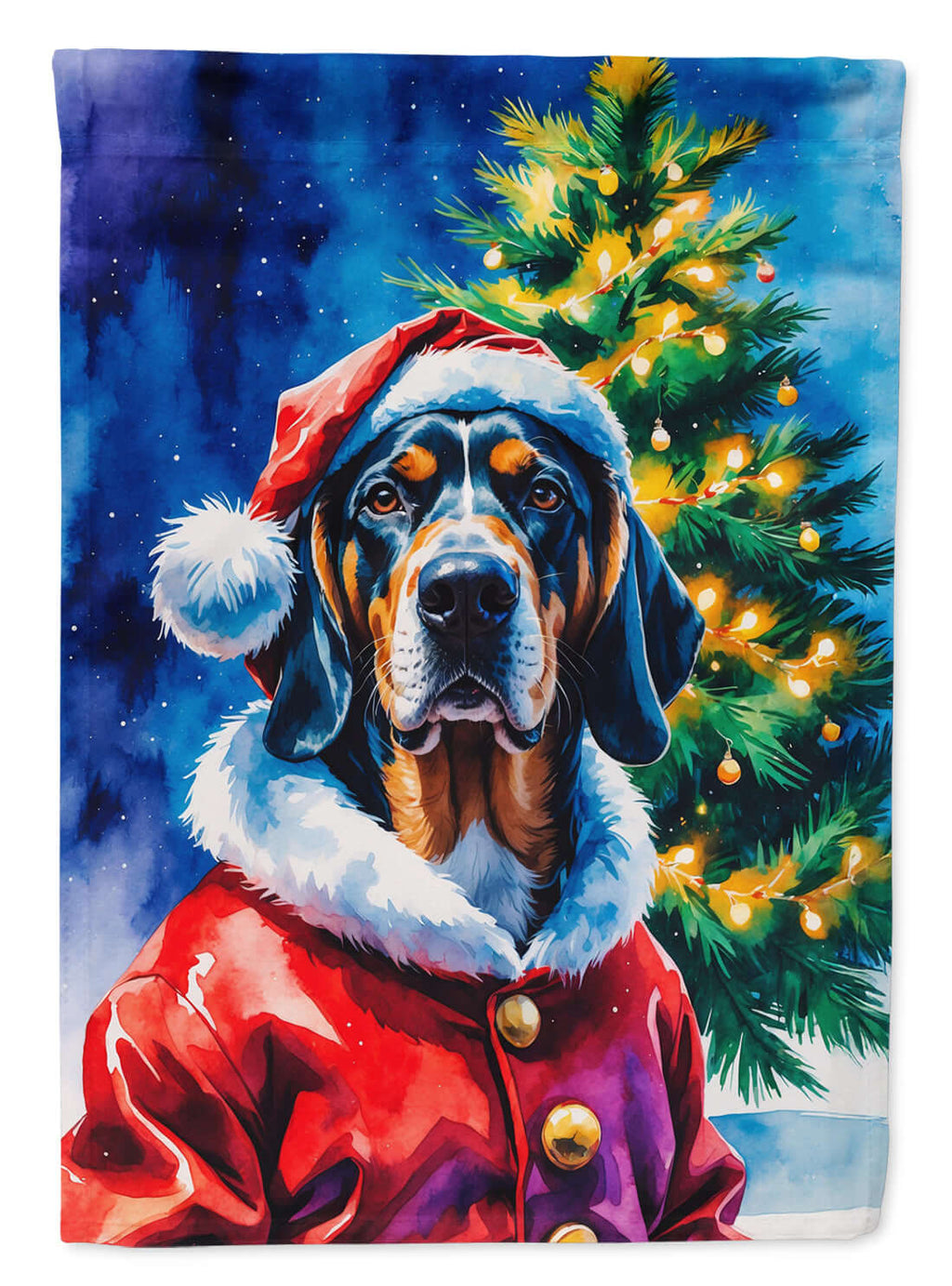 Bluetick Coonhound Christmas Garden Flag Mailbox Decorative Yard Banner Outside Patio Artwork for Flower Beds, Garden Size, Multicolor