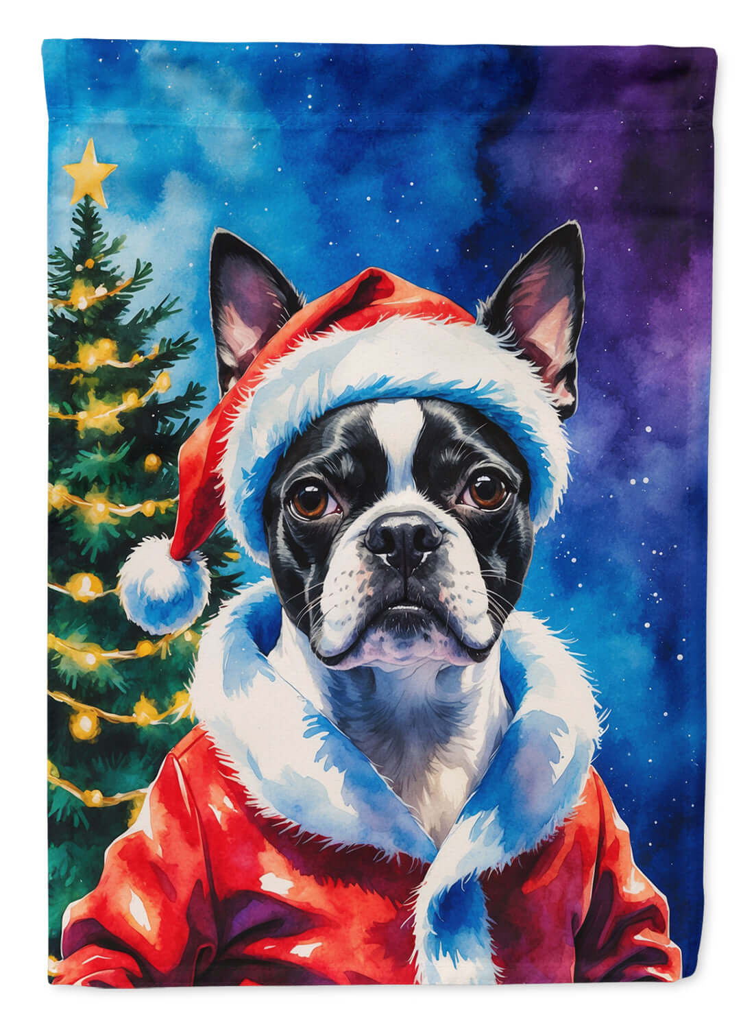Boston Terrier Christmas Garden Flag Mailbox Decorative Yard Banner Outside Patio Artwork for Flower Beds, Garden Size, Multicolor