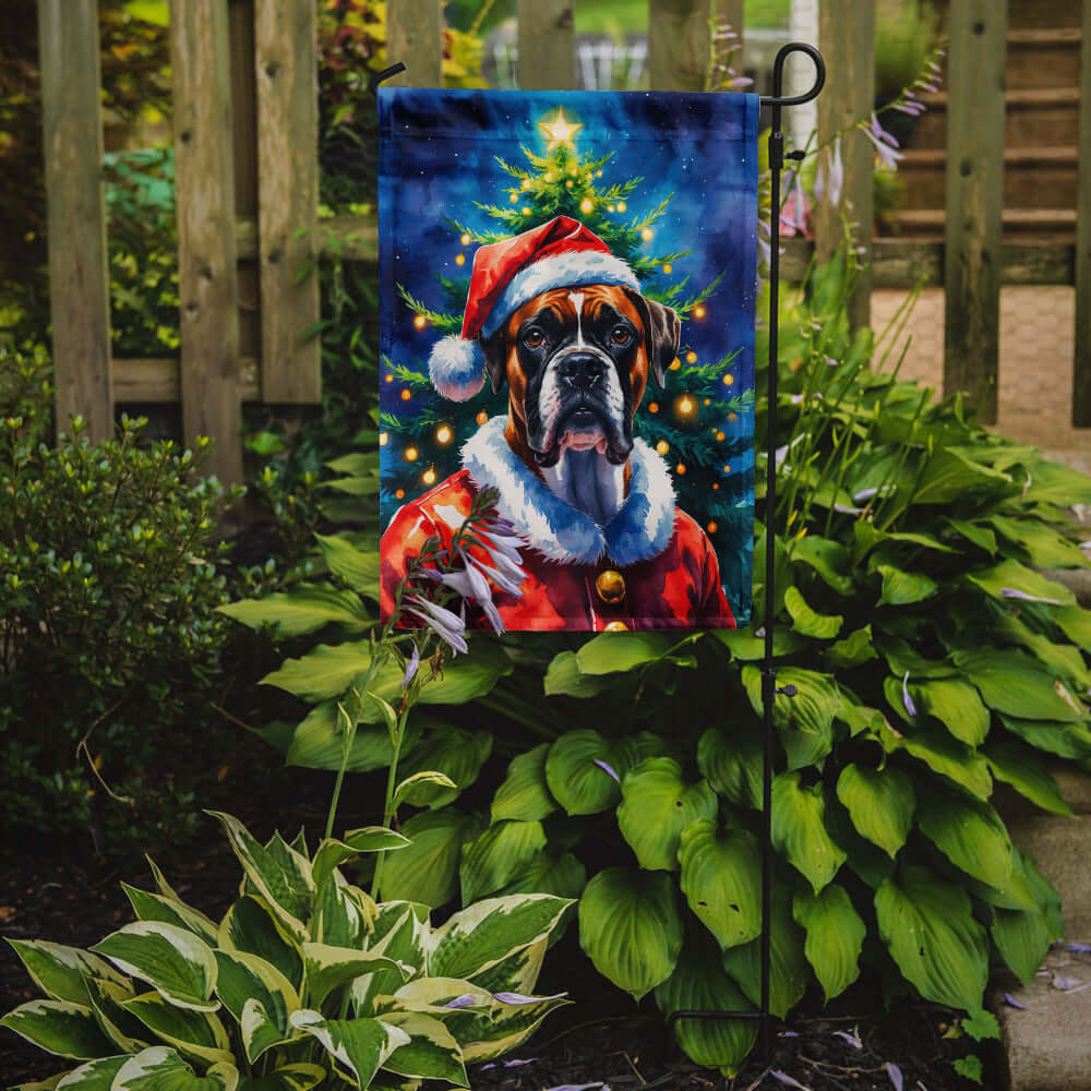 Boxer Christmas Garden Flag Mailbox Decorative Yard Banner Outside Patio Artwork for Flower Beds, Garden Size, Multicolor